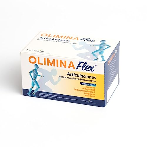 OLIMINAFlex - Omega 3, Colágeno, Vitamina D - Suplemento para aliviar el dolor articular - Cuida tus huesos y músculos - Complemento alimenticio - 60 Cápsulas articulaciones fuertes