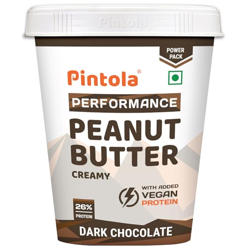 Pintola Dark Chocolate Performance Series Peanut Butter, Creamy, 1kg, Vegan Protein 26% Protein High Protein & Source of Fiber
