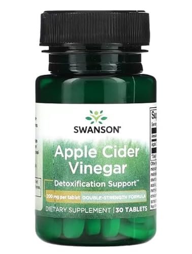 Swanson Vinagre de Sidra de Manzana 200mg de Doble Potencia - Suplemento Natural para Desintoxicación y Digestión Saludable - 30 Tabletas