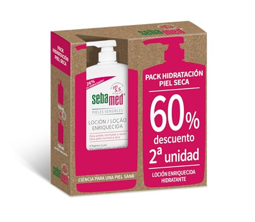 Sebamed Pack Duplo Loción Enriquecida Hidratante para Pieles Secas Sensibles 2 x 750 ml, Paga 40% por el Segundo Producto
