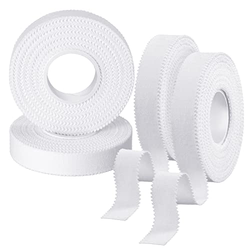 4 rollos de cinta de óxido de zinc, cinta transpirable para dedos de muñeca, vendaje cohesivo, cinta deportiva flexible para deportes de primeros auxilios (1,25 cm x 10 m)