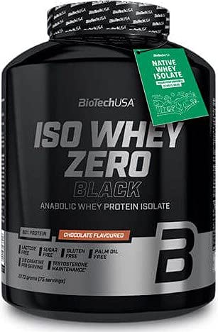 BioTechUSA Iso Whey Zero Black - Proteína Premium con Creatina, Zinc, Vitamina B3 y Aminoácidos | 90% Proteína | Sin Azúcar, Sin Lactosa, Sin Gluten, 2270 g, Vainilla_