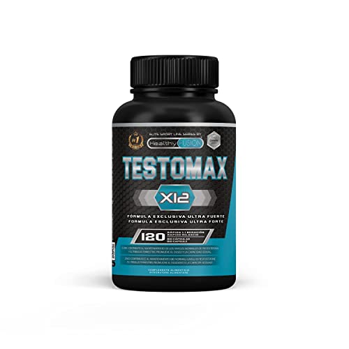 TestoMax | Booster de Testosterona | Maca, Ginseng, Tribulus, Taurina y Vitaminas | Potente energizante | Aumenta la masa muscular y mejora la concentración | Acción quemagrasas y vigorizante | 120u.