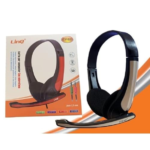 OISE ART STORE Trade Shop - Auriculares con micrófono estéreo para PC Notebook Computer Skype MSN Jack 3,5 mm Cy-803