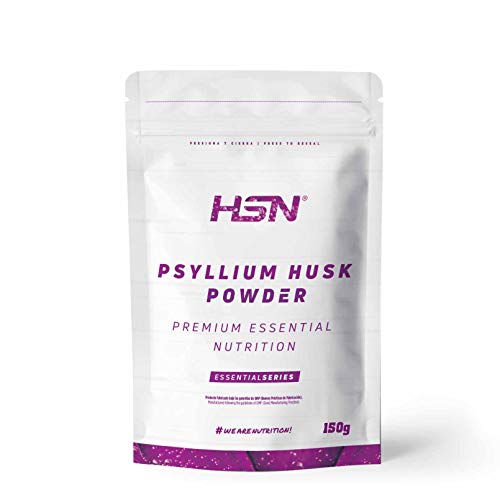 Psyllium Husk en Polvo de HSN | Sabor Natural 150 gr = 75 Tomas por Envase | 2000 mg por Dosis Diaria de Fuente de Fibra Soluble Cáscara de Plántago | No-GMO, Vegano, Sin Gluten