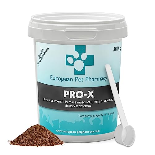 European Pet Pharmacy Pro-X Polvo de Proteínas para Perros con Insectos Secos - Comida Hipoalergénica para Perros Rica en Aminoácidos - Suplemento para Perros 1+ Años - Energía y Masa Muscular, 300g