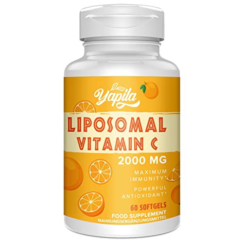 Cápsulas de Vitamina C Liposomal 2000 mg, Máxima Absorción, Vitamina C Altamente Concentrada, Ascorbato, Suplemento Antioxidante, Libre de Soja