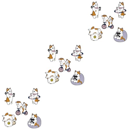 ABOOFAN 15 Piezas broche de gato atigrado pin de solapa alfiler de ropa mochila broche de animal de dibujos animados broche de bolsa de dibujos animados el tiempo bolsas mancuerna Insignia
