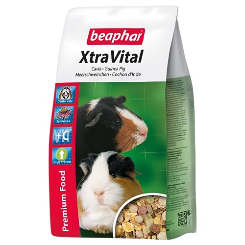Beaphar Xtravital Cobaya 1kg, Comida Conejos, Pienso con Vitaminas y Minerales, Rico en Proteínas y Bajo en Grasa, 1kg