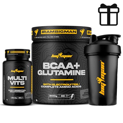 Pack BigMan | Bcca & Glutamina + Electrolyte 300Gr (MELON) + Multivits 30 Caps + Shaker 