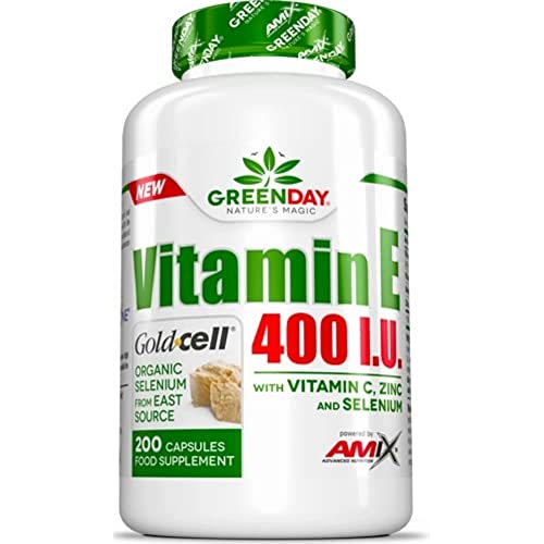 AMIX - Suplemento Alimenticio - Vitamin E 400 I.U. Life en formato de 200 Cápsulas - Alto Contenido en Vitaminas y Minerales - Mejora el Rendimiento Deportivo