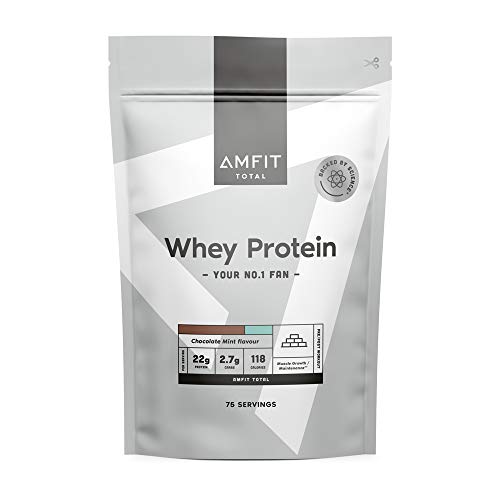 Marca Amazon - Amfit Nutrition Proteína de Suero Lácteo, Sabor Chocolate y Menta, 75 porciones, 2.27 kg (Paquete de 1)