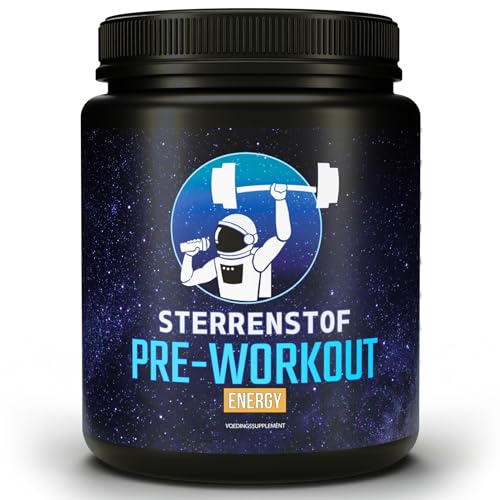 Sterrenstof Pre Workout Booster con cafeína – Energía – Alta dosis de refuerzo con beta alanina, taurina, L-aminoácidos. Impulso de energía antes de cada entrenamiento y entrenamiento. 30 porciones