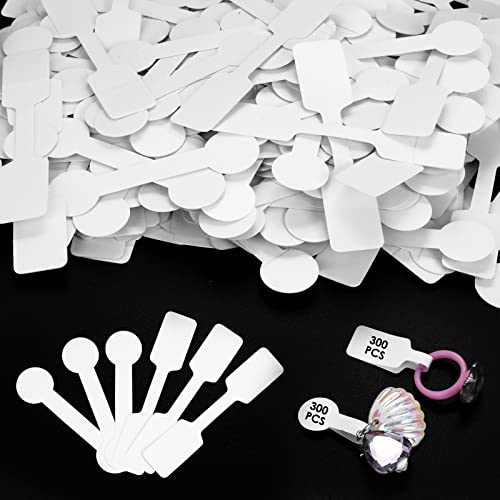 ASTER Etiquetas engomadas de precio de joyería en blanco, 600 piezas, etiquetas autoadhesivas con mancuernas cortas, etiqueta en blanco para collar, pendiente, pulsera, anillo, etiqueta de