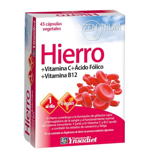 Hierro + Vitamina C + Àcido Fòlico + Vitamina B!2- 45 Caps- ZENTRUM - YNSADIET