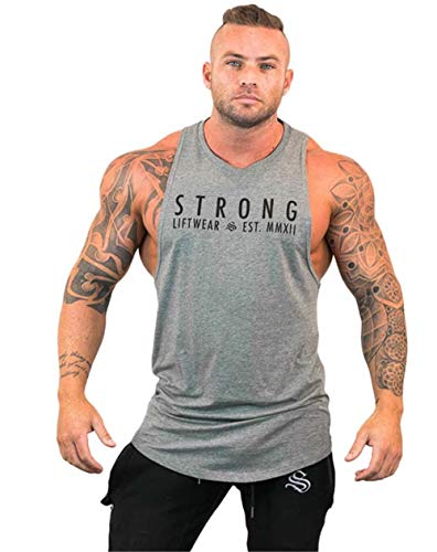 Camiseta de tiantes Deportiva Fitness de Hombre para el Gym y Entrenamientos de Alta Intensidad Tank Top…