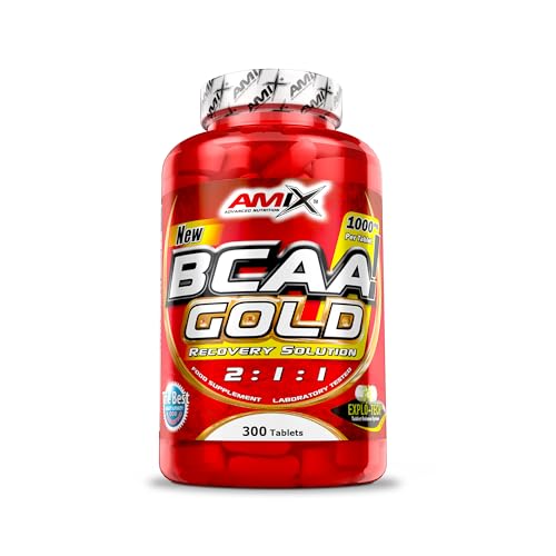 AMIX - BCCA Gold 300 Cápsulas - Favorece la Recuperación Muscular y Ayuda a Definir los Músculos - Aporta Aminoácidos Esenciales - BCAA Glutamina - BCAA en Cápsulas