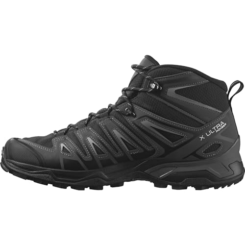 Salomon X Ultra Pioneer Mid Gore-Tex Zapatillas Impermeables de Senderismo para Hombre, Cualquier clima, Sujeción del pie segura, Estabilidad y amortiguación, Black, 46 2/3