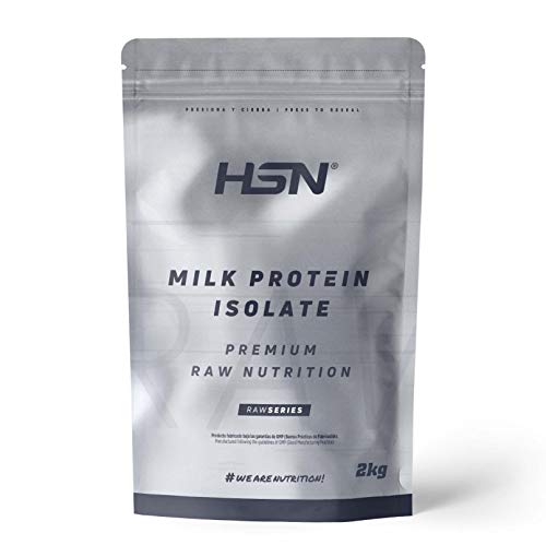Aislado de Proteína de Leche de HSN | Sin Sabor 2 Kg = 67 Tomas por Envase | Milk Protein Isolate | 80% Caseína 20% Suero | No-GMO, Vegetariano, Sin Gluten, Sin Soja