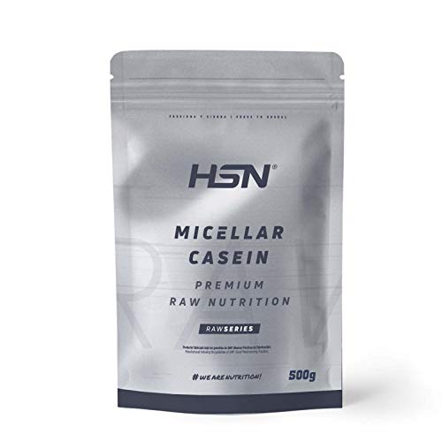 Caseína Micelar de HSN | Sin Sabor 500 g = 17 Tomas por Envase | Proteína Lenta Digestión para Antes de Dormir | No-GMO, Vegetariana, Sin Gluten