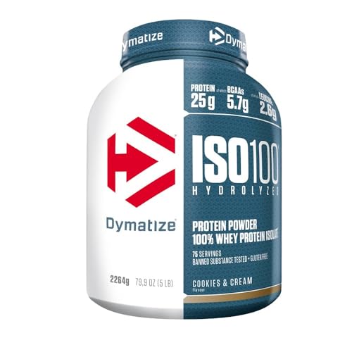 Dymatize ISO 100 Hydrolyzed Cookies & Cream 2264g - Hidrolizado de Proteína de Suero Whey + Aislado en Polvo