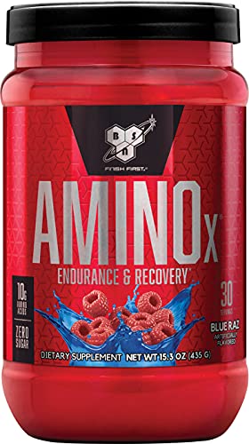 BSN Nutrition Suplemento Amino X con Vitamina D, Vitamina B6 y Aminoácidos, Sabor Frambuesa Azul, 30 Porciones, 435 g