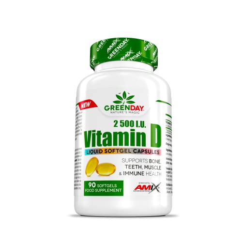 AMIX - Suplemento Vitamínico - Vitamin D3 2500 I.U. Life en formato de 90 Cápsulas - Alto Contenido en Vitaminas y Minerales - Favorece el Mantenimiento Muscular