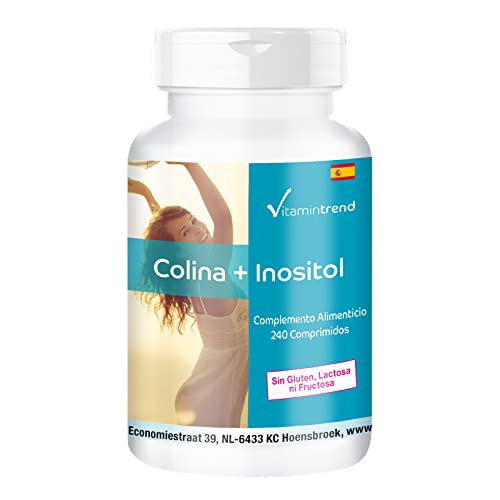 Colina con inositol – 240 comprimidos – Para ¡¡8 MESES!! – Alta dosificación | Vitamintrend®
