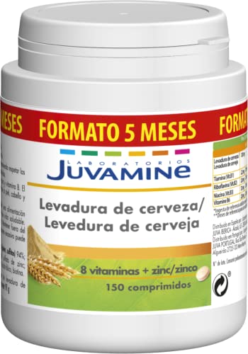 JUVAMINE - Levadura de Cerveza + 8 Vitaminas + Zinc - Piel, Cabello y Uñas - Formato Maxi 150 Comprimidos