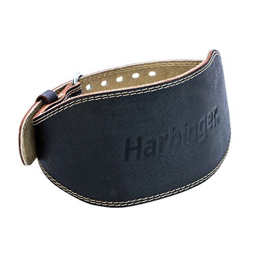 Harbinger Cinturón para Peso (6 Pulgadas Leather Belt Negro Negro Talla:Small
