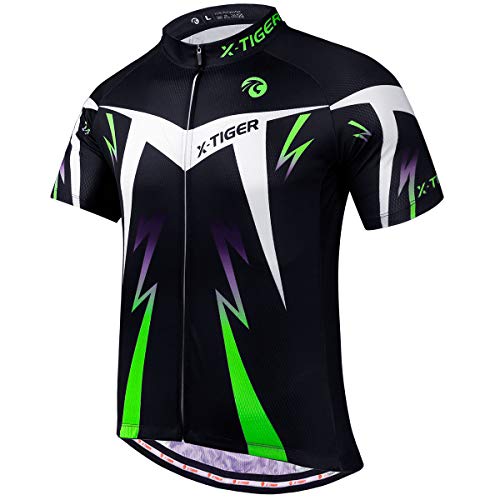 X-TIGER Camisetas de Ciclismo para Hombre, Camiseta Corta, Top de Ciclismo, Jerseys de Ciclismo, Ropa de Ciclismo, Mountain Bike/MTB Shirt