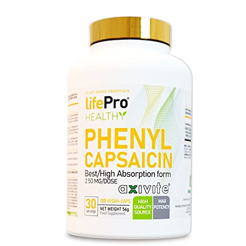 Life Pro Phenyl Capsaicin 120 Capsulas Veganas | Suplemento a base de capsaicina aXivite | Aumenta el metabolismo, favorece la pérdida de grasa y mejora las digestiones