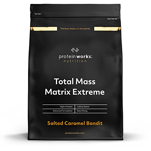Protein Works| Total Mass Matrix Extreme Protein Powder | Masa Muscular | Alto En Calorías Para Ganar Masa | Con Glutamina, Creatina Y Vitaminas, Caramelo Salado, 2.12 kg, 4240 Gramo