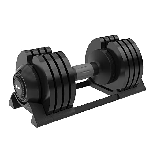 Newpower Fitness 1 pieza de mancuernas ajustables de 20 kg, mancuernas ajustables para ahorrar espacio 5 niveles de peso 1,5-20 kg, mancuernas ajustables para el entrenamiento corporal