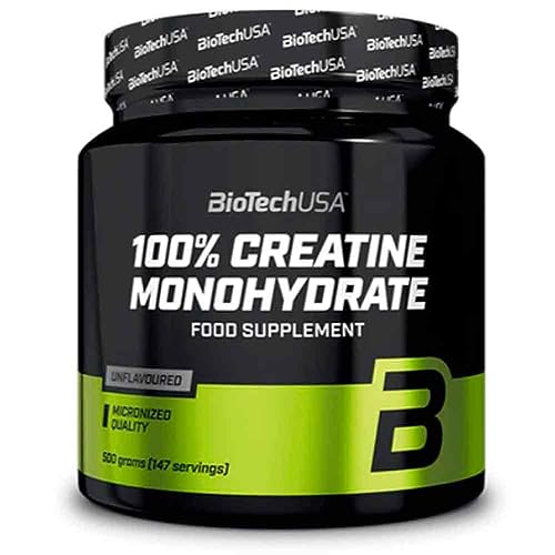 Biotech USA 100% Creatine Monohydrate 500 Gr - Aumenta la masa muscular y la fuerza -