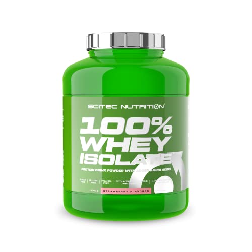Scitec Nutrition 100% Whey Isolate - Puro Poder Proteico con BCAAs - Glutamina y Arginina - Fórmula sin Azúcar ni Gluten, 2 kg, Fresa