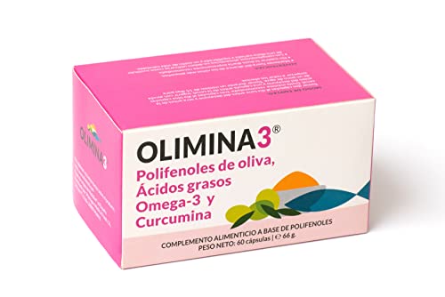 OLIMINA3 - Complemento Alimenticio Antiinflamatorio Natural para las Articulaciones a base de Omega 3, Hidroxitirosol y Curcumina - 60 Cápsulas