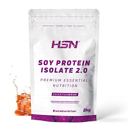 Proteína de Soja Aislada de HSN | Sabor Caramelo Salado 2 Kg = 67 Tomas por Envase | 100% Vegana | Soy Protein Isolate | No-GMO, Sin Gluten