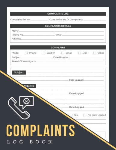 Complaints Log Book: Customer Complaint Logbook | Perfect for Businesses, Sites, Waste Facilities, Commercial and Industrial Premises