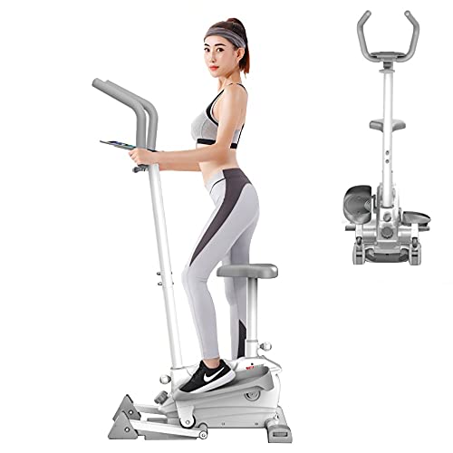 DODOBD Mini Stepper, Stepper Fitness Casa Stepper Hometrainer con Reposabrazos y Asiento Desmontables, Máquina de Step Cardio para Hacer Ejercicio de Gluteos y Cardio, hasta 150 KG