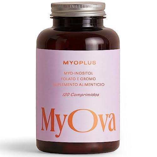 MyoPlus - Suplemento de myo-inositol para el SOP (PCOS) - 4000 mg de folato y 100 mg de cromo - Inositol en cápsulas - 120 cápsulas veganas - Fabricado en el Reino Unido por MyOva