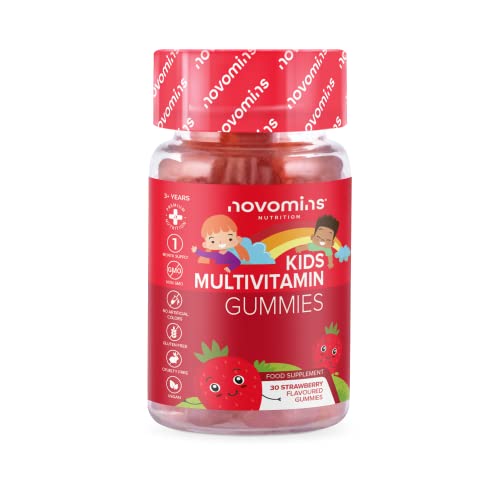 Gominolas de Multivitaminas para Niños – Suministro de 1 Mes - Vegano – Sin Gluten - 13 Vitaminas Esenciales Infantiles de Novomins