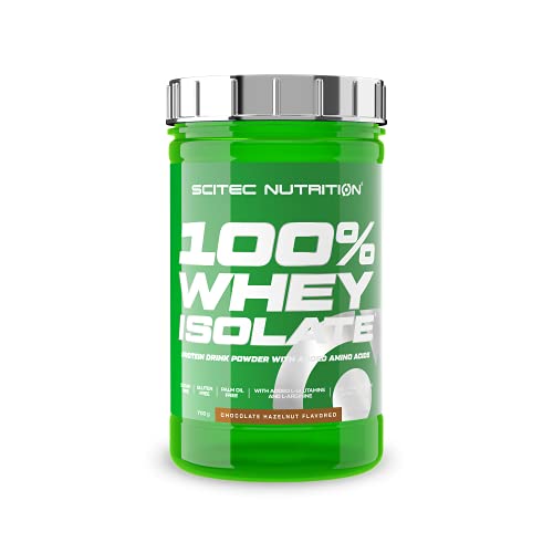 Scitec Nutrition 100% Whey Isolate - Puro Poder Proteico con BCAAs - Glutamina y Arginina - Fórmula sin Azúcar ni Gluten, 700 g, Chocolate-Avellana