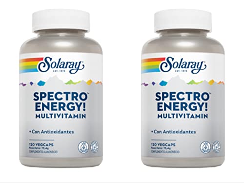 Energy Spectro Multivitamin- 120 vegcaps / Energizantes verdes, hierbas y Enzimas digestivas (Pack 2 u.)