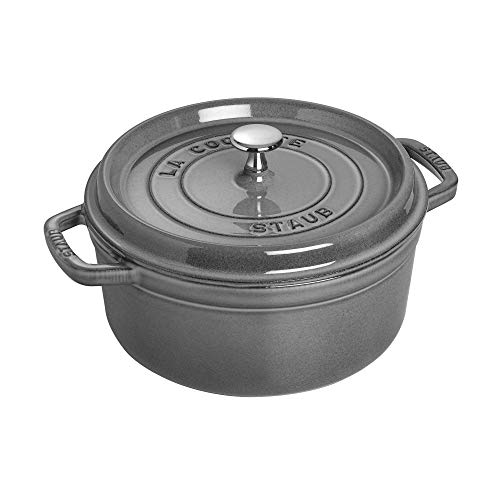 Staub Cocotte Single pan - Cacerola (Single pan, Gris grafito, hierro fundido, 3,8 L, 24 cm, 4,8 kg)