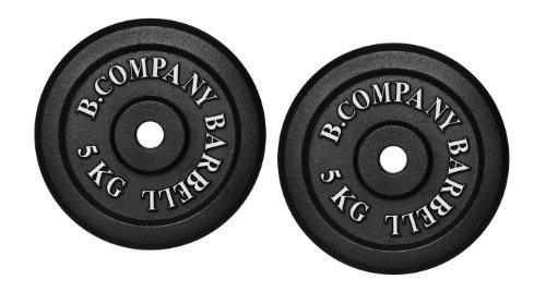 Bad Company 4250420301751 - Discos de pesas en hierro colado (2 unidades, 5 kg cada uno, 10 kg en total, 30-31 mm)
