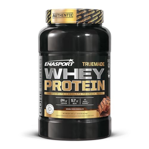 Truemade Whey Protein - Enasport. Proteina de suero de leche en polvo con BCAA, favorece la recuperacion y el crecimiento muscular (Chocolate, 2000 g)