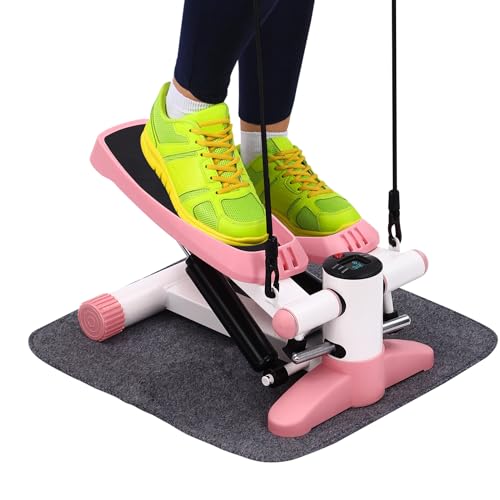 Stepper - Mini stepper para casa, 150 kg, con bandas de resistencia y pantalla, mini stepper deportivo, para casa, oficina, entrenamiento, gimnasio