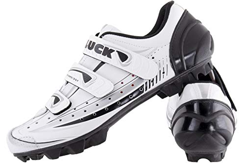 LUCK Zapatillas de Ciclismo Master Blanco, con Suela de Carbono y Triple Tira de Velcro para una sujeción (47 EU)