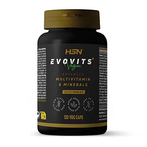 Multivitaminas y Minerales Evovits Plus+ de HSN | 120 Cápsulas Vegetales para 4 Meses | Complejo Vitamínico y Mineral Completo Vegano Hombre Mujer | No-GMO, Sin Gluten